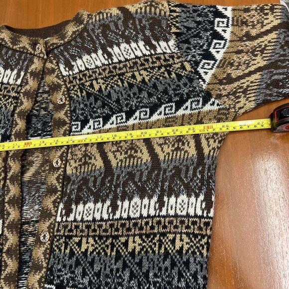 Peruvian Alpaca Connection 100% Alpaca Cardigan Sweater Artsy Boho Tribal XL - Picture 13 of 16